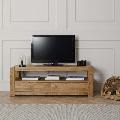 Bakerloo Oak Large TV Unit - 140cm - The Furniture Mega Store