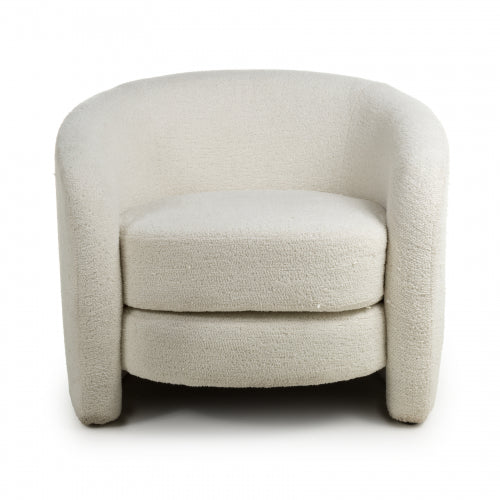 Vanilla White Boucle Accent Tub Chair - The Furniture Mega Store