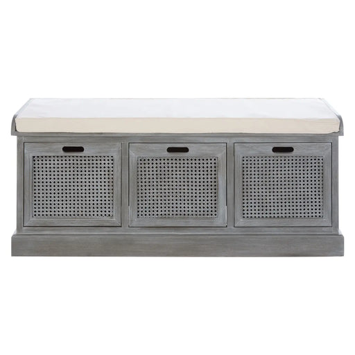 Heritage Grey Storage Hall Bench Seat - The Furniture Mega Store