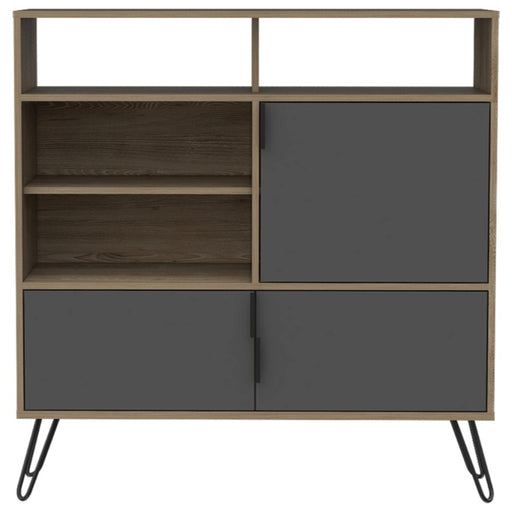Vegas Grey Melamine Medium Sideboard with Hairpin Legs - The Furniture Mega Store