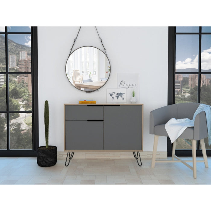 Vegas Grey Melamine Small Sideboard with Hairpin Legs - The Furniture Mega Store