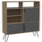 Vegas Grey Melamine Medium Sideboard with Hairpin Legs - The Furniture Mega Store 