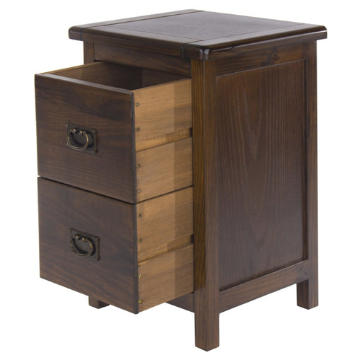 Boston Dark Wood Petite Bedside Cabinet - The Furniture Mega Store 