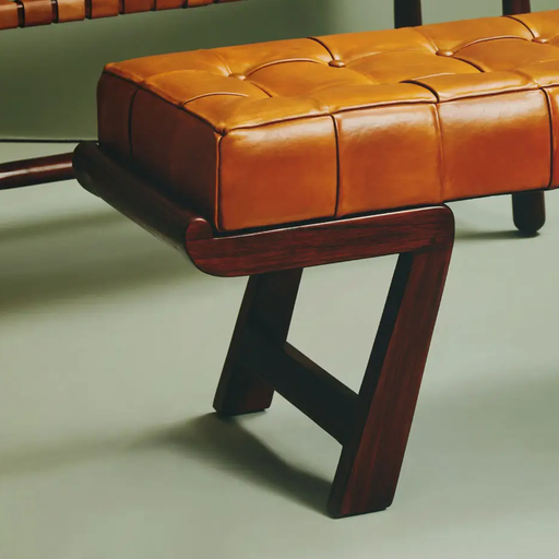 Ivy Genuine Leather Button Tufted Angular Base Bench Seat - 132cm - The Furniture Mega Store