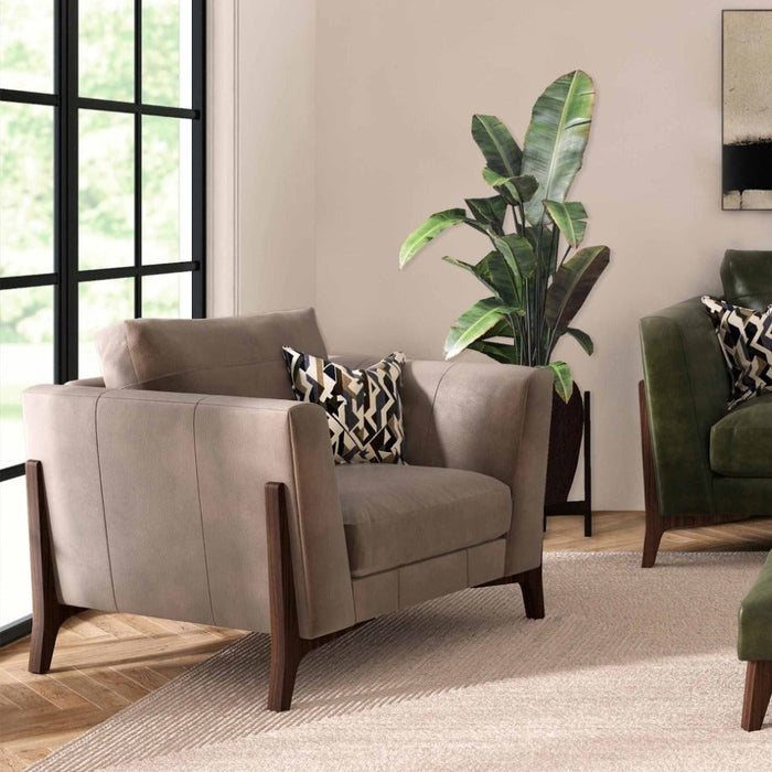 Ren Leather 3 Seater Sofa & 2 Armchairs Set - The Furniture Mega Store 