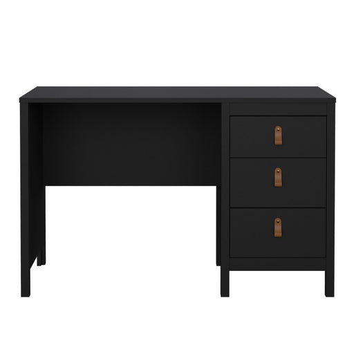 Barcelona 3 Drawer Desk - Matt Black - The Furniture Mega Store