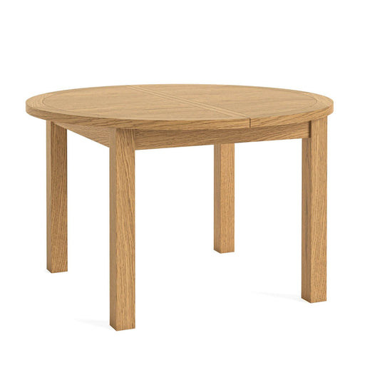Barnham Oak Round Extendable Dining Table 120cm To 160cm - The Furniture Mega Store 