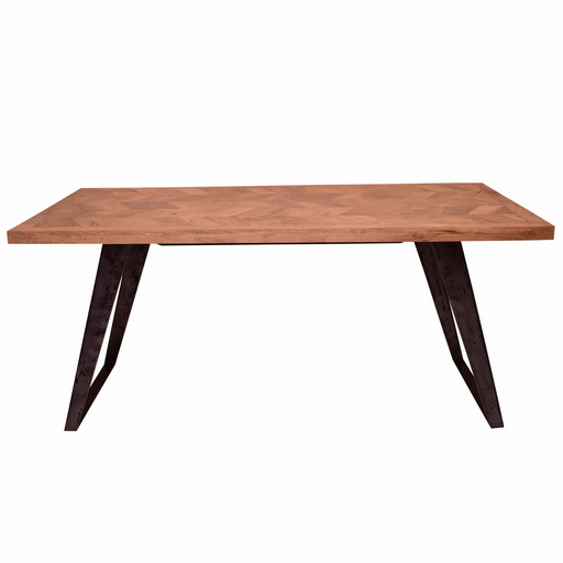 Akash Chevron Parquet Mango Wood Dining Table - 175cm - The Furniture Mega Store 