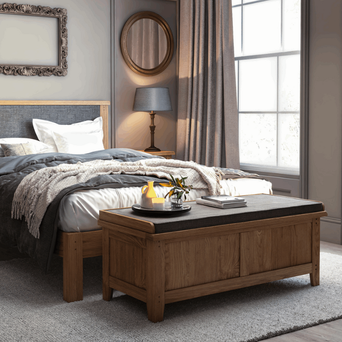 Barnham Oak Storage Bench - The Furniture Mega Store