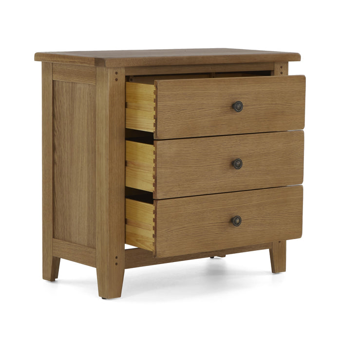 Barnham Oak 3 Drawer Chest Of Drawers - The Furniture Mega Store