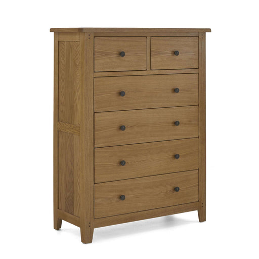 Barnham Oak 2 Over 4 Chest Of Drawers - The Furniture Mega Store