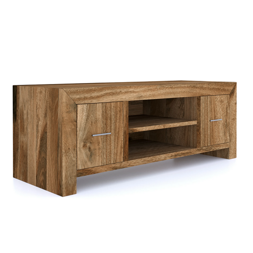 Cuban Mango Wood Plasma TV Cabinet - 120cm - The Furniture Mega Store 