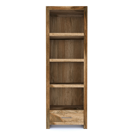 Cuban Mango Wood 1 Drawer Bookcase - The Furniture Mega Store 