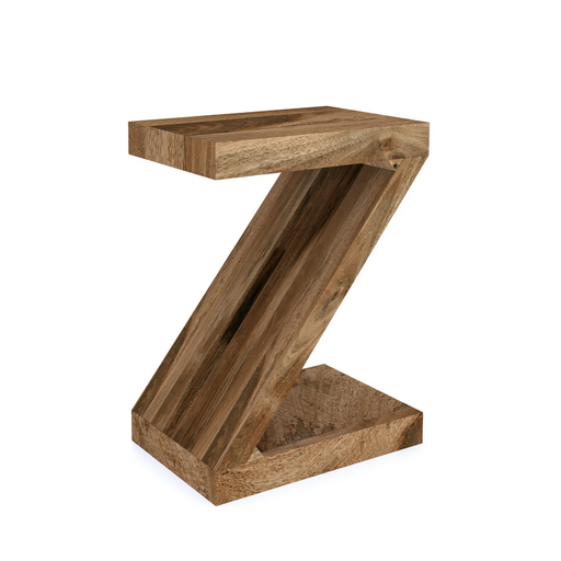 Cuban Mango Wood Z Side Table - The Furniture Mega Store 