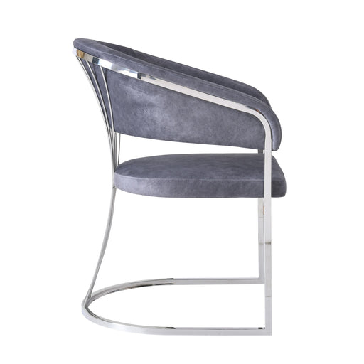 Portia Grey & Silver Frame Dining Chairs - Sold In Pairs - The Furniture Mega Store 
