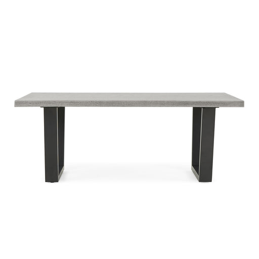 Dalston Grey Oak Coffee Table, Live Edge Top with Industrial Style Black Metal U Legs - The Furniture Mega Store