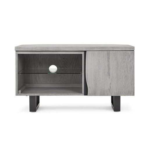 Dalston Grey Oak Corner TV Unit, 90cm with Storage for Television Upto 32in Plasma - The Furniture Mega Store
