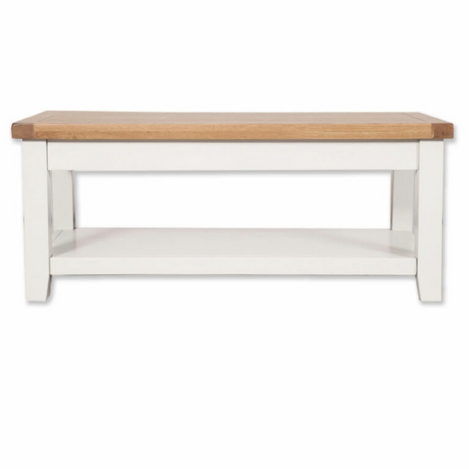 St.Ives White Painted & Oak Coffee Table - The Furniture Mega Store