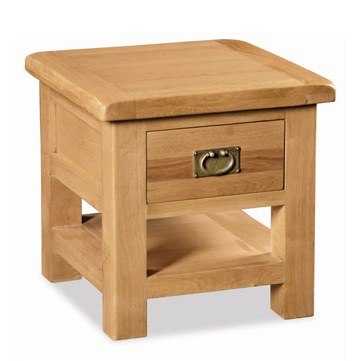 Sailsbury Solid Oak 1 Drawer Lamp Table - The Furniture Mega Store