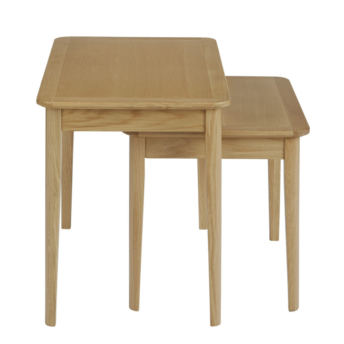 Bath Oak Nest of 2 Tables - The Furniture Mega Store 
