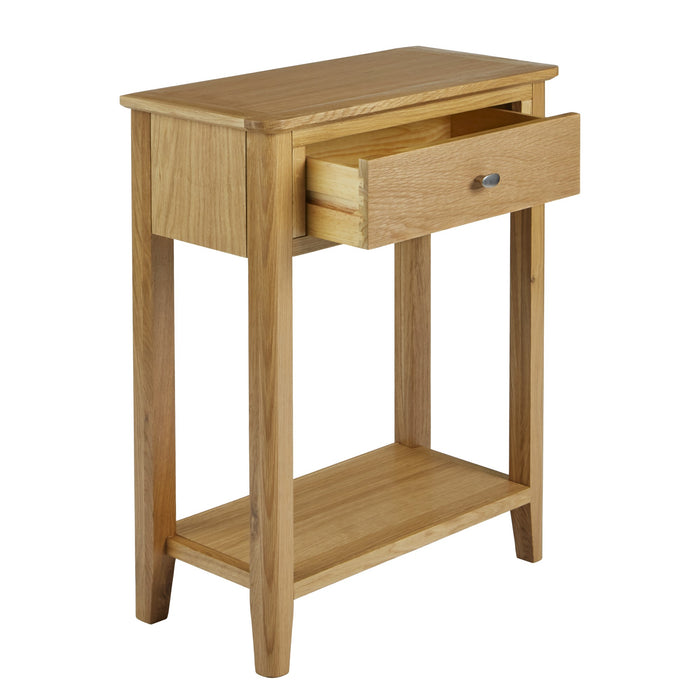 Bath Oak Telephone Table with 1 Drawer & 1 Shelf - The Furniture Mega Store 