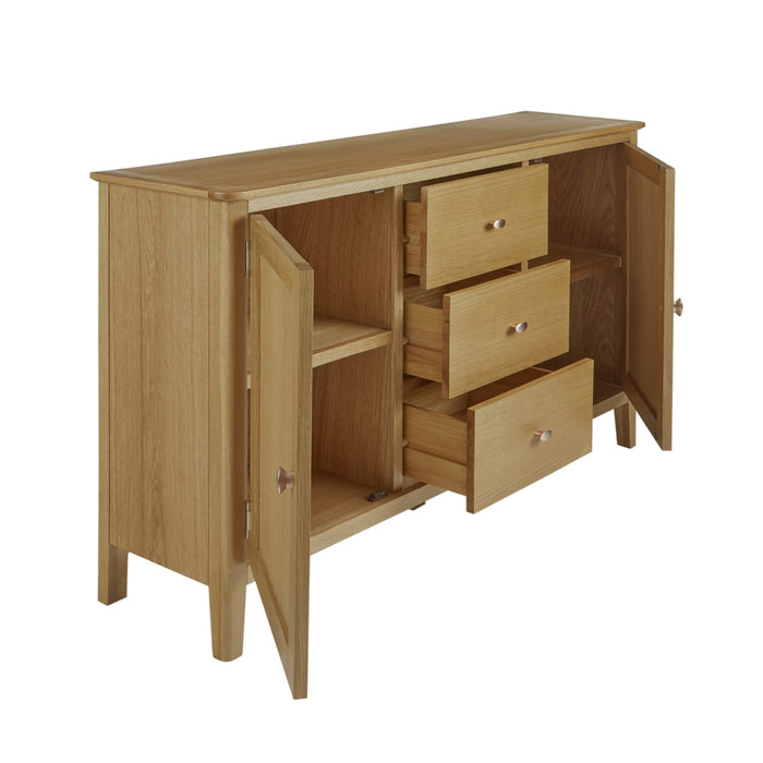 Bath Oak 2 Doors & 3 Drawers Large Sideboard - The Furniture Mega Store 