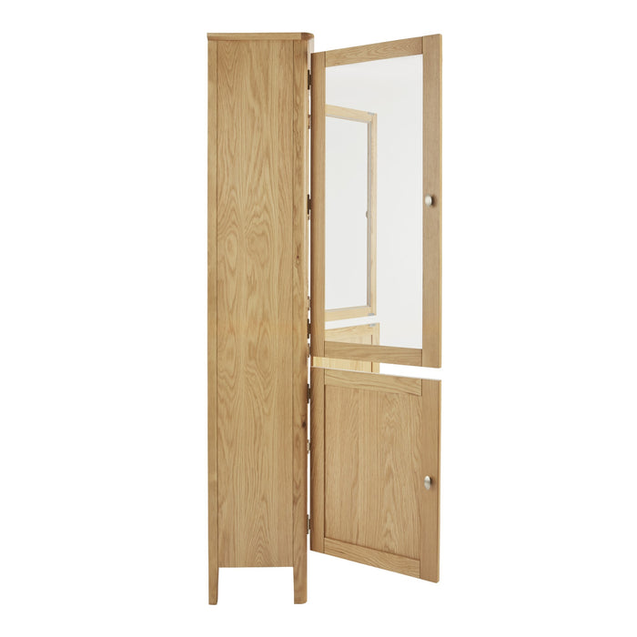 Bath Oak 2 Door Display Cabinet with Glass Shelves - The Furniture Mega Store 