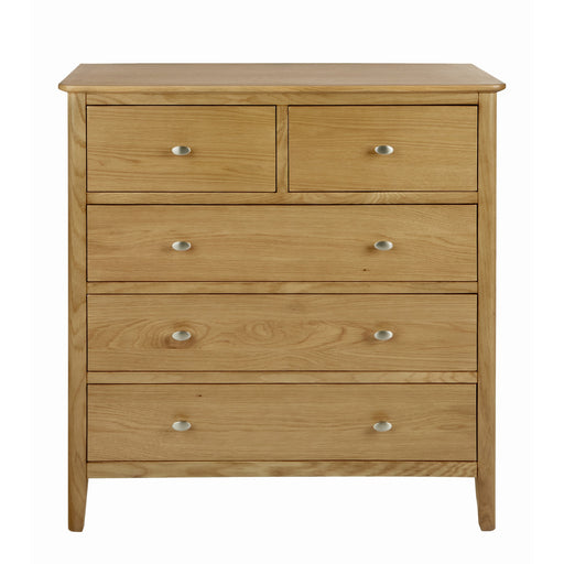 Bath Oak Wide Chest of Drawer 2 + 3 Drawers - The Furniture Mega Store 
