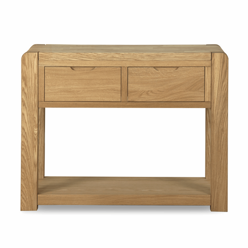 Bakerloo Oak 2 Drawer Console Table - 100cm - The Furniture Mega Store