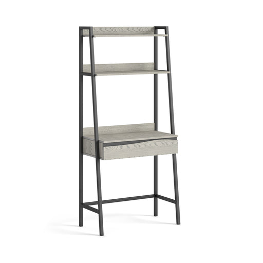 Dalston Grey Oak Ladder Desk, With Bookcase - The Furniture Mega Store 