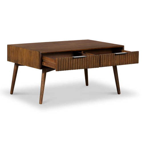 Strand Walnut 2 Drawer Coffee Table - The Furniture Mega Store