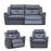 Hawk Dual Power Recliner 3 Seater Sofa & 2 Armchairs - With Integrated Usb Charging Ports - The Furniture Mega Store 
