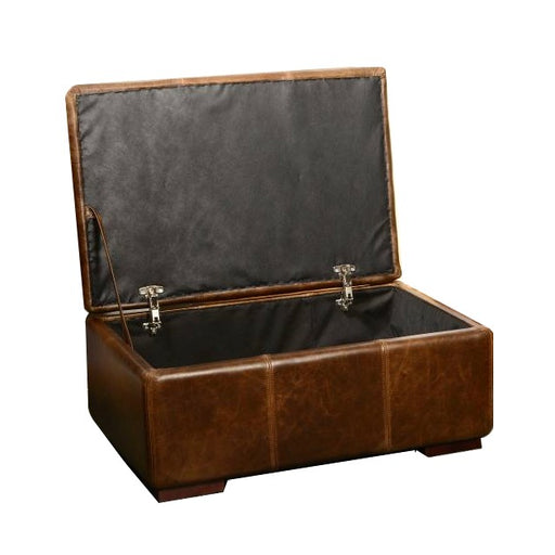 Vintage Leather Rectangular Storage Footstool - Choice Of Leathers & Feet - The Furniture Mega Store