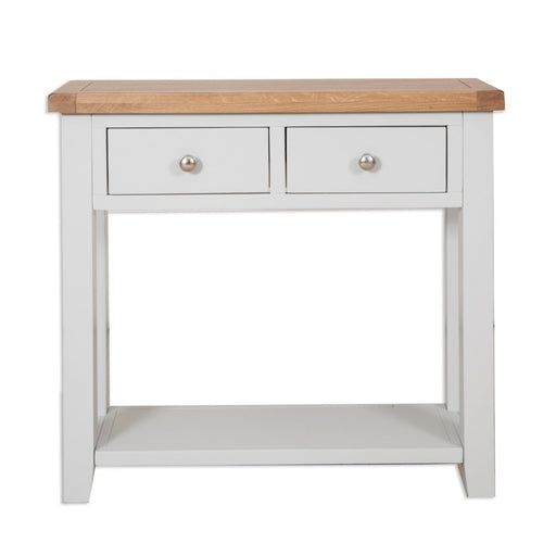 St.Ives French Grey & Oak 2 Drawer Console Table - The Furniture Mega Store 