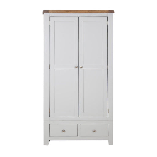 St.Ives French Grey & Oak 2 Door 2 Drawer Wardrobe - The Furniture Mega Store