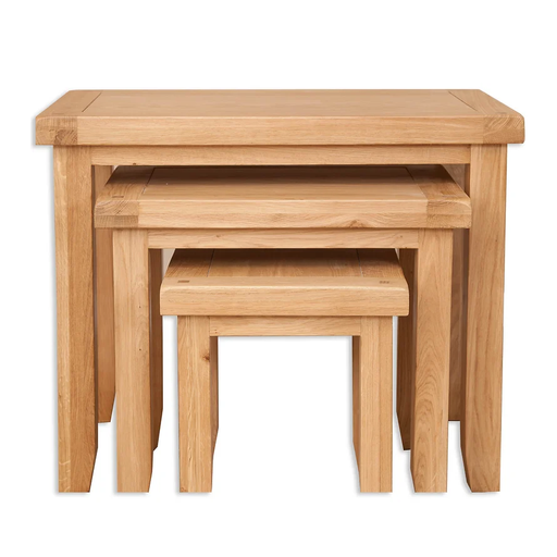 Wiltshire Natural Oak Nest Of 3 Tables - The Furniture Mega Store 