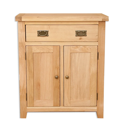 Wiltshire Natural Oak 2 Door Hall Cabinet - The Furniture Mega Store 