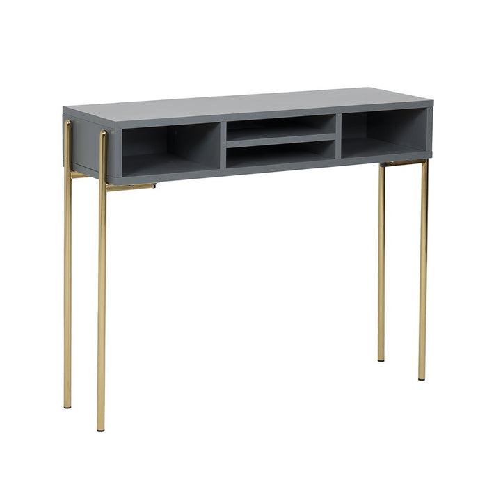 Madrid Grey & Gold Console Table - The Furniture Mega Store
