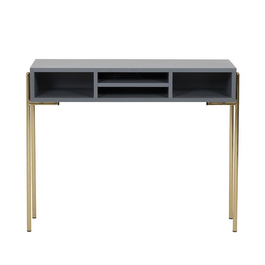Madrid Grey & Gold Console Table - The Furniture Mega Store