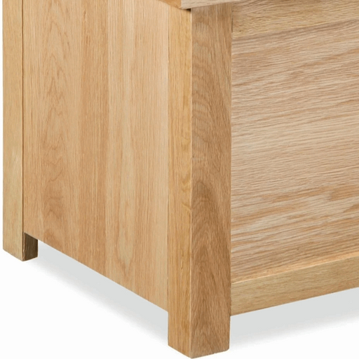 Bevel Natural Solid Oak Blanket Box - The Furniture Mega Store