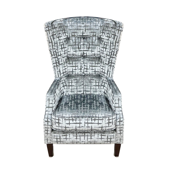 Penthouse Steel Fabric Throne Winged Accent Chair - Choice Of Legs - The Furniture Mega Store