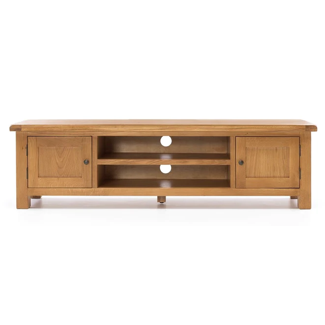 Sailsbury Solid Oak Extra Large TV Unit - 150cm - The Furniture Mega Store