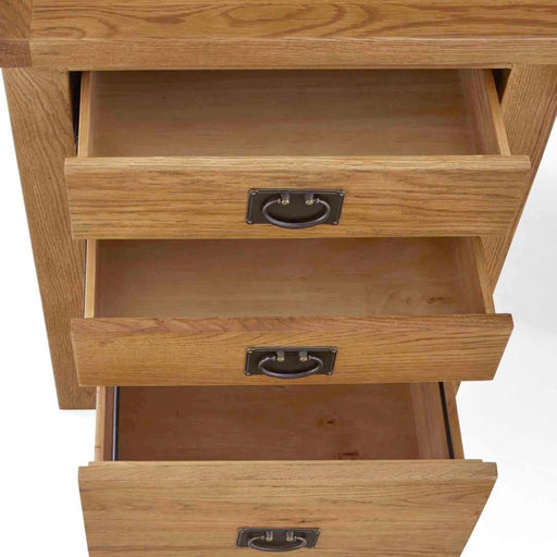 Sailsbury Solid Oak Double Pedestal Desk - The Furniture Mega Store 