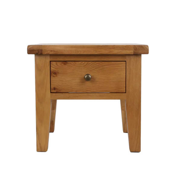 Torino Country Solid Oak 1 Drawer Lamp Table - The Furniture Mega Store