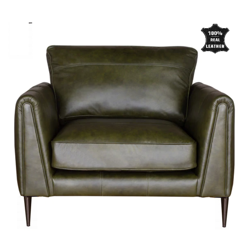 Harlow Leather Love Chair - Choice Of Leathers & Feet - The Furniture Mega Store 