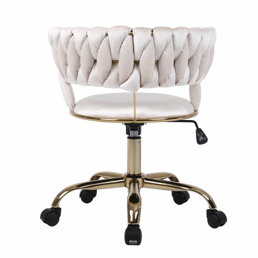 Camelia Cream & Gold Office Chair - The Furniture Mega Store