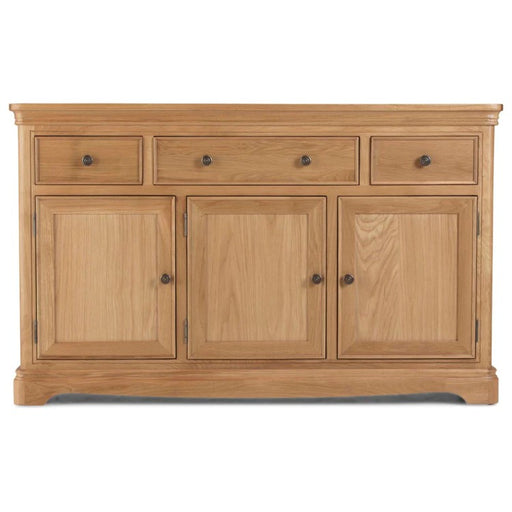 Cannes Natural Oak Large 3 Door Sideboard - The Furniture Mega Store