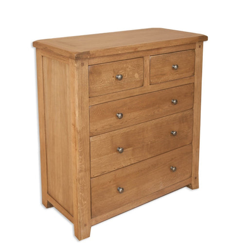 Wiltshire Country Oak 2 over 3 Chest Of Drawers - The Furniture Mega Store 