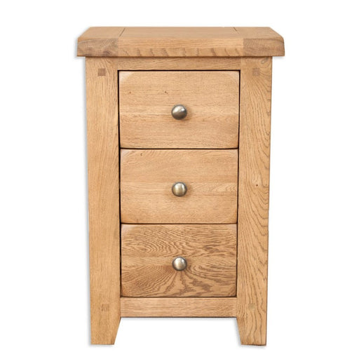 Wiltshire Country Oak 3 Drawer Bedside Table - The Furniture Mega Store 