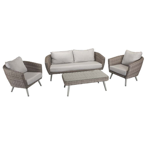 Danielle Five-Seater Garden Sofa & Coffee Table Set - Light Grey - The Furniture Mega Store 
